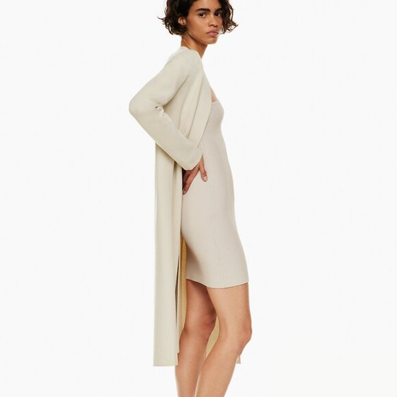 New Aritzia Babaton long cardigan - Orpheum Robe in Matte Pearl - Picture 2 of 10